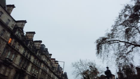 a view out the window of a moving car in london, england