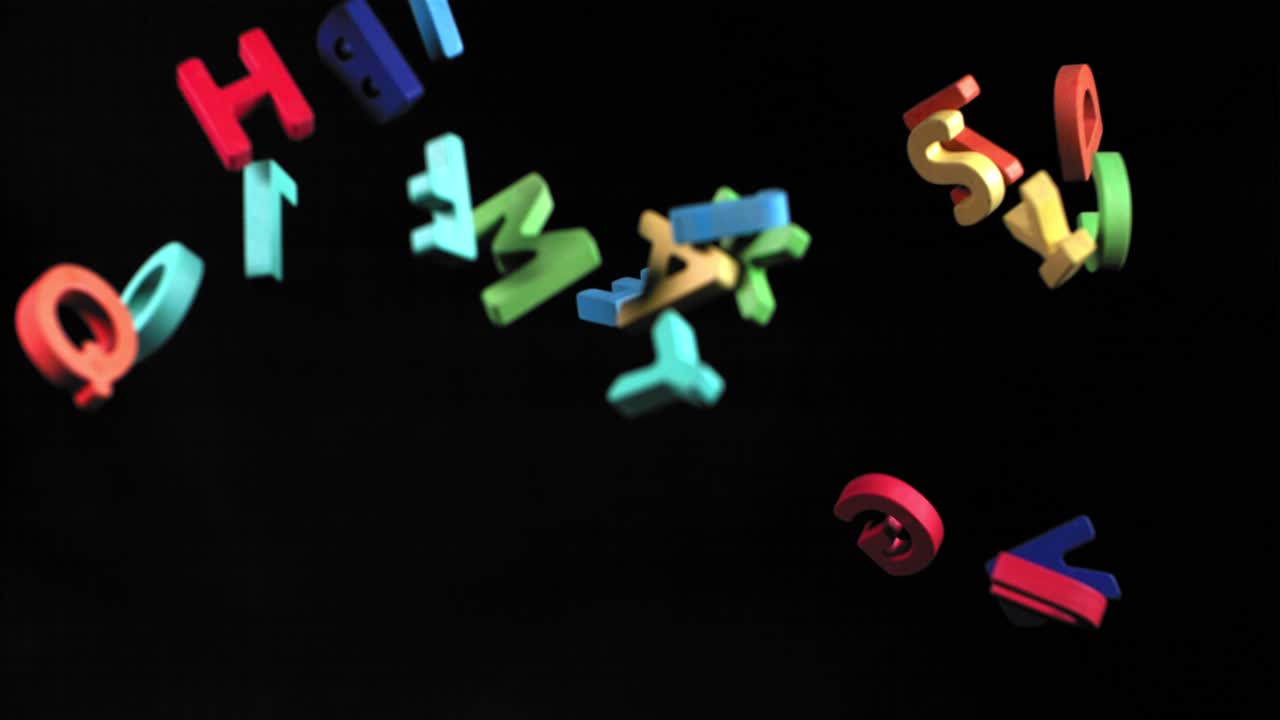 las letras de colores que caen