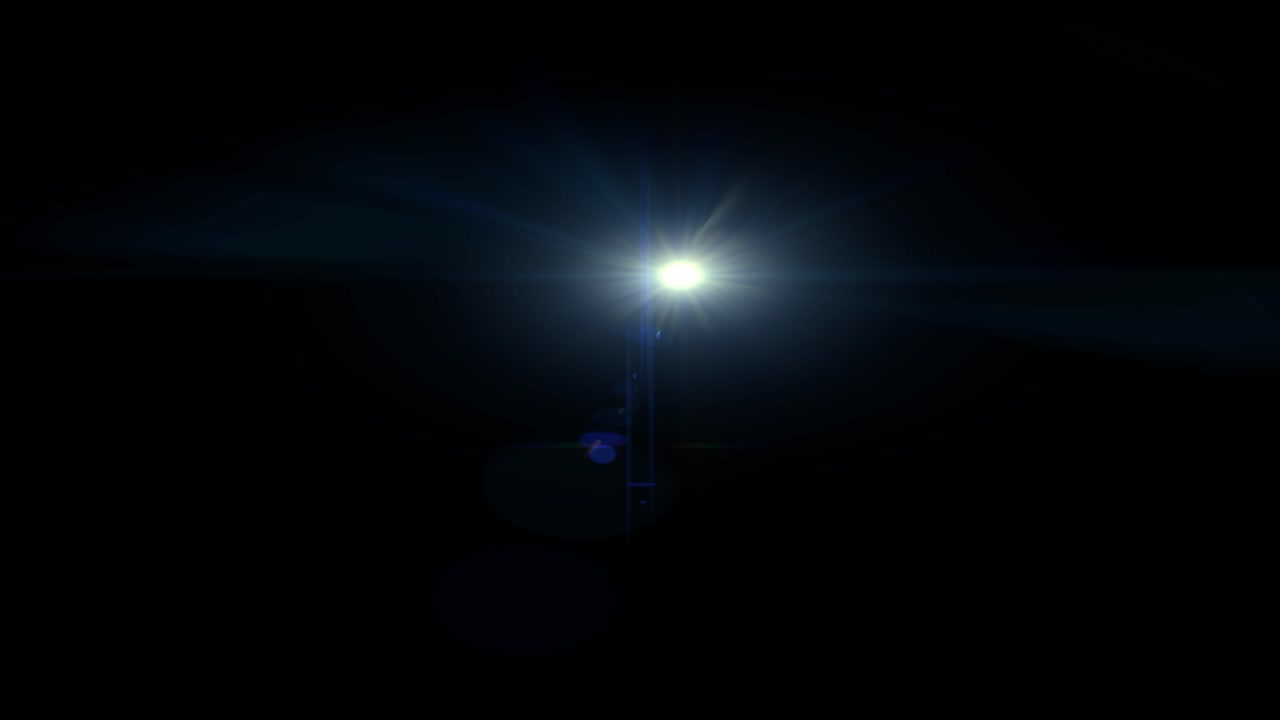 Authentic Arri 35mm anamorphic lens flare moving from right to left. Isolated on black background, perfect for achieving a cinematic film look, professional vfx, and realistic overlays