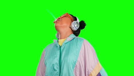 Greenscreen-Rauch,-Musik-Hören