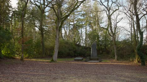 Monument-Aux-fusillés-de-Belle-Beille-At-Saint-Nicolas-Park-During-Winter-In-Angers,-France