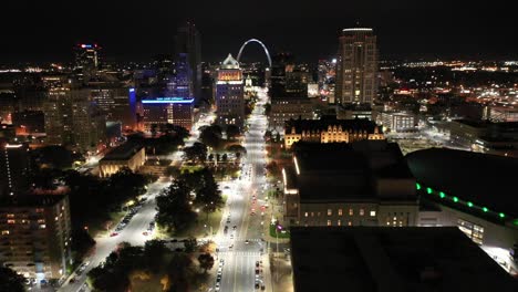 st louis 4k flying back at night