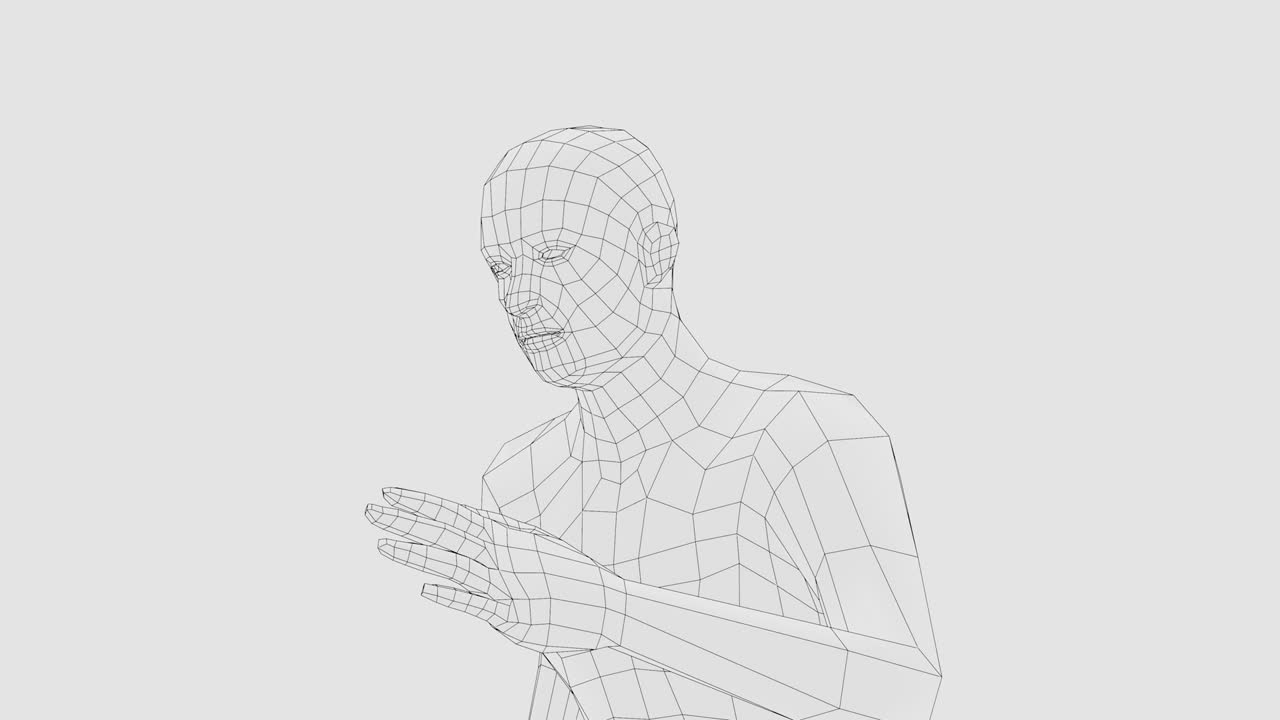 Wireframe running man, seamless