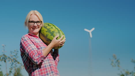 woman holding watermelon