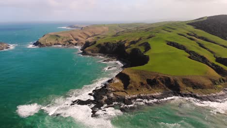 the coast of new zealand reveal aerial shot