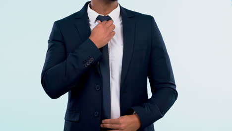 moda, traje y corbata con un hombre de negocios consiguiendo