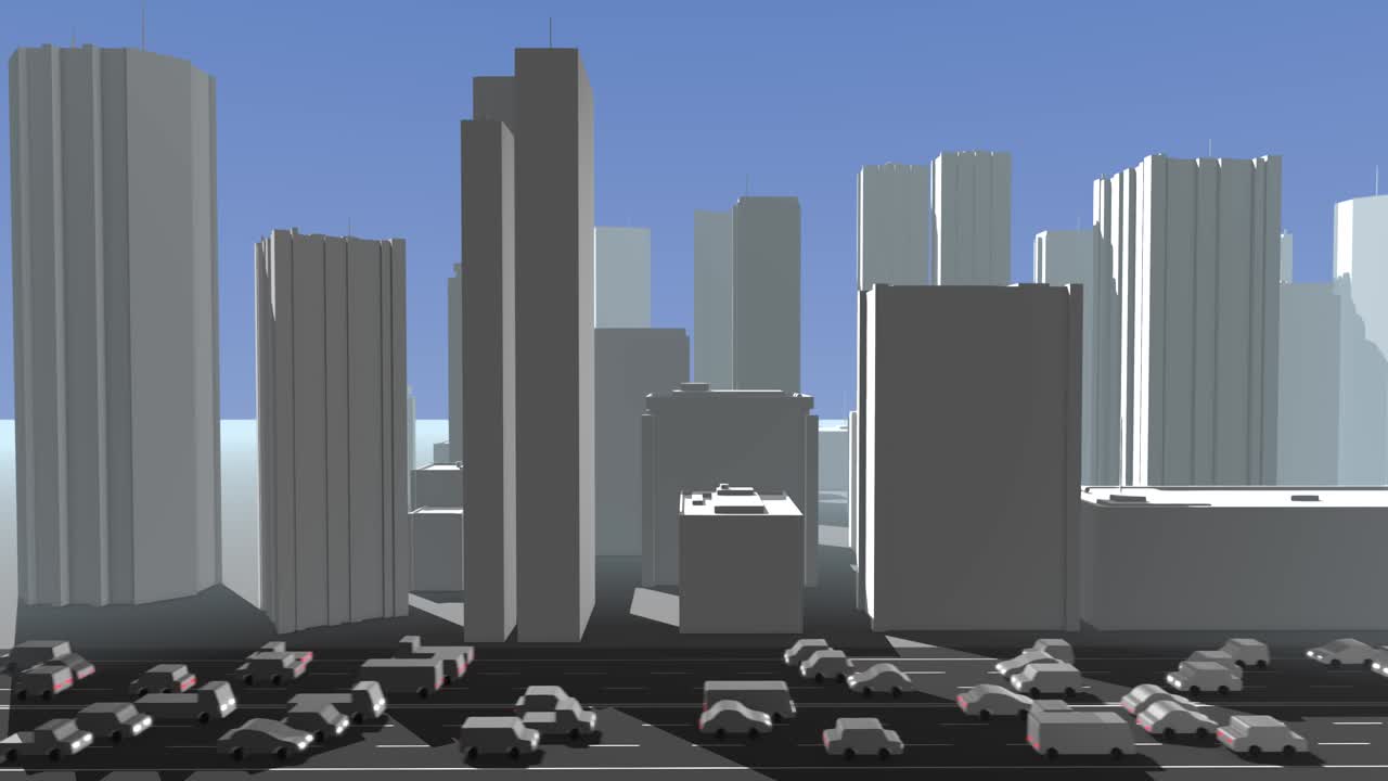 무거운 교통 도시 루핑