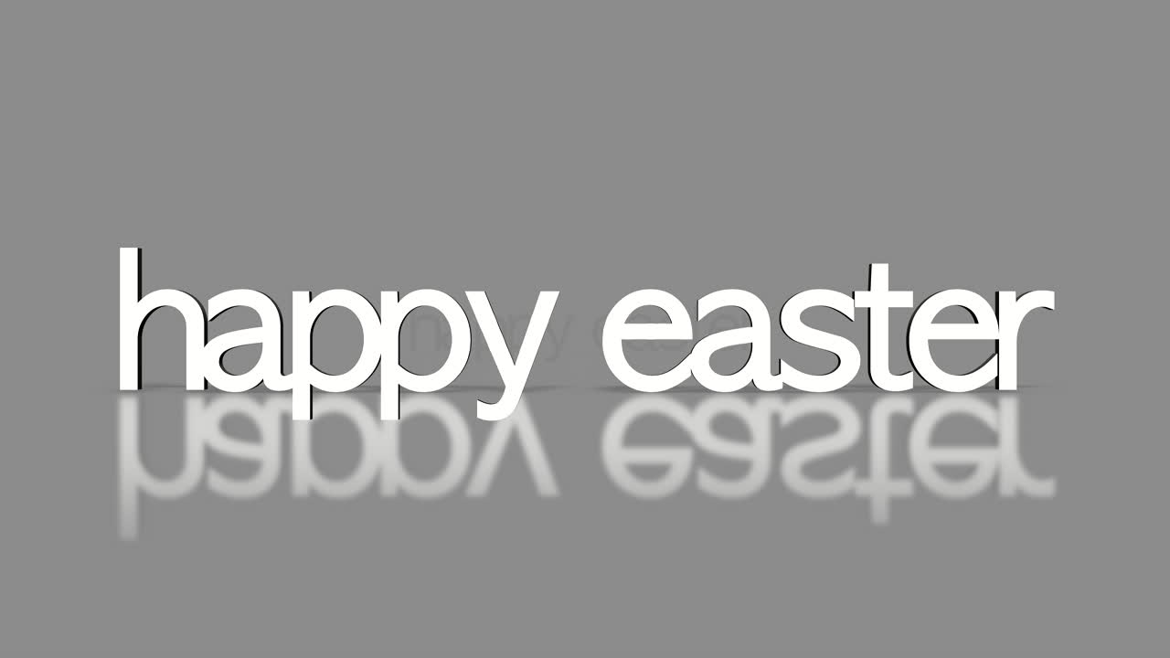 Rolling Happy Easter text on grey gradient
