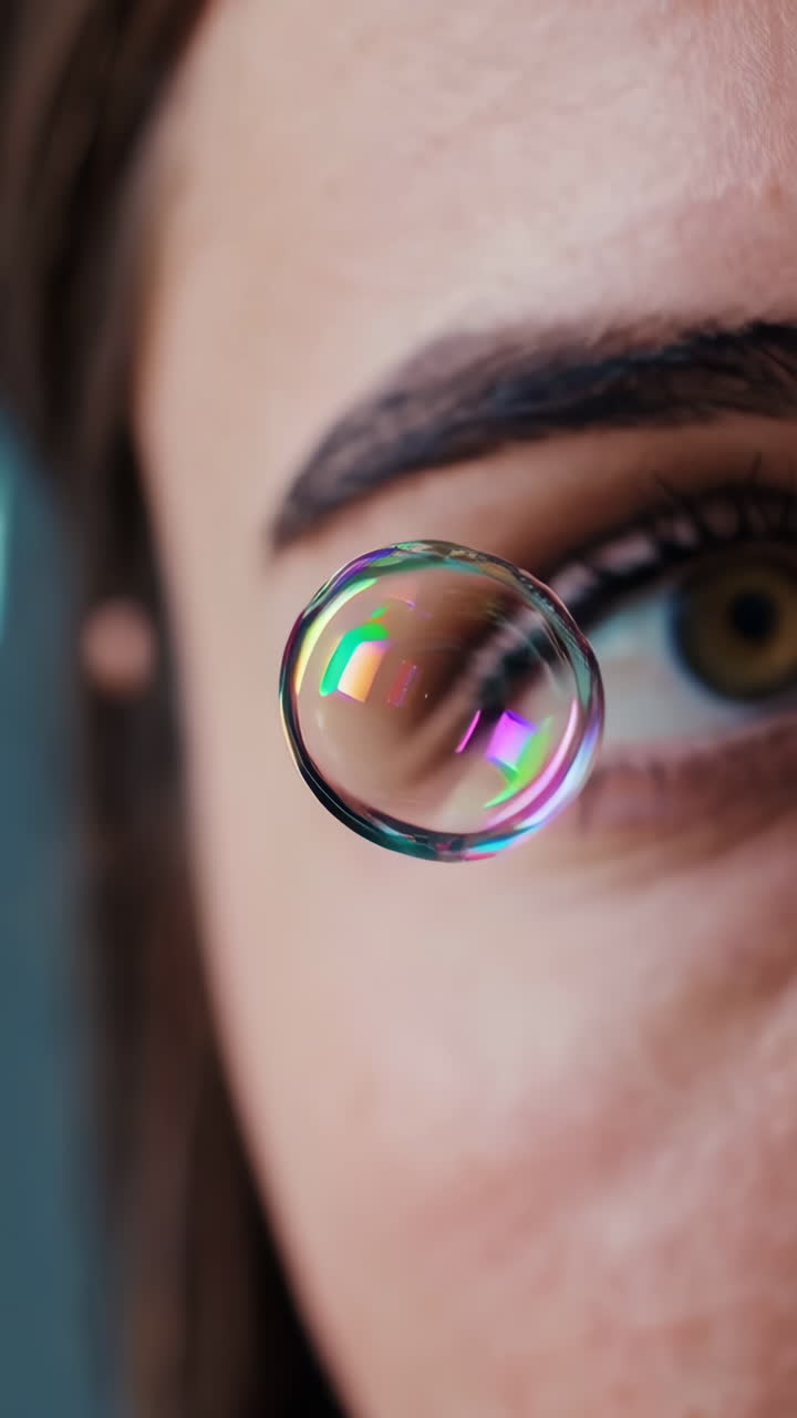 Bubble on a Woman's Face