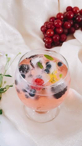 refreshing berry cocktail with ice