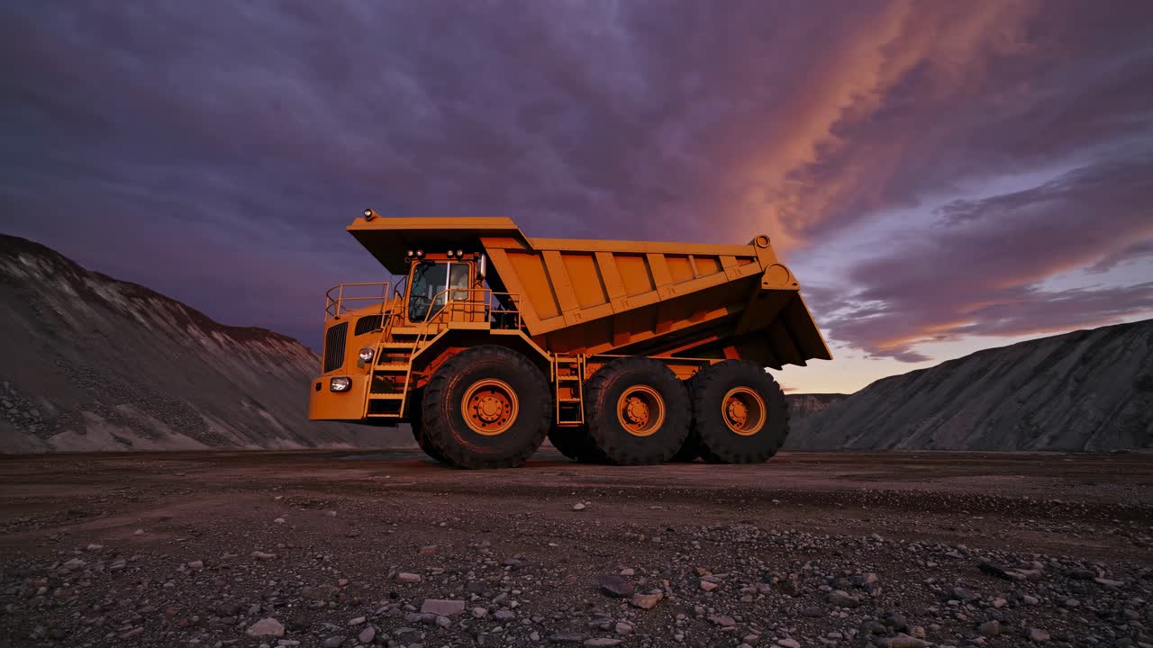Mining Truck at Sunset