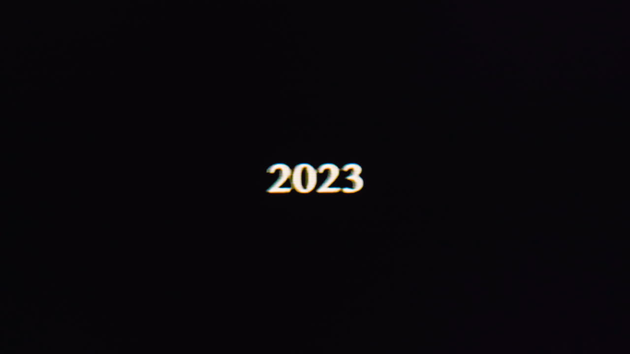 2023 números de introducción glitch en blanco gris analógico retro vhs patrón de estilo