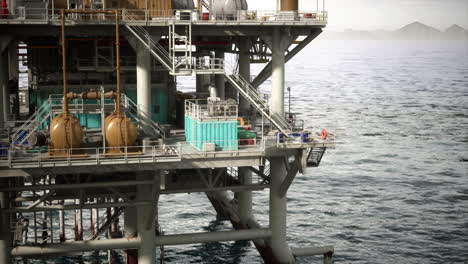 aging oil rig in vast ocean