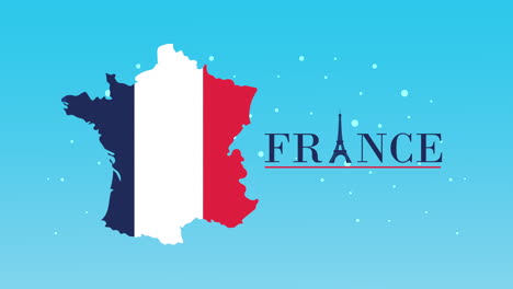 bastille day france celebration lettering in flag map