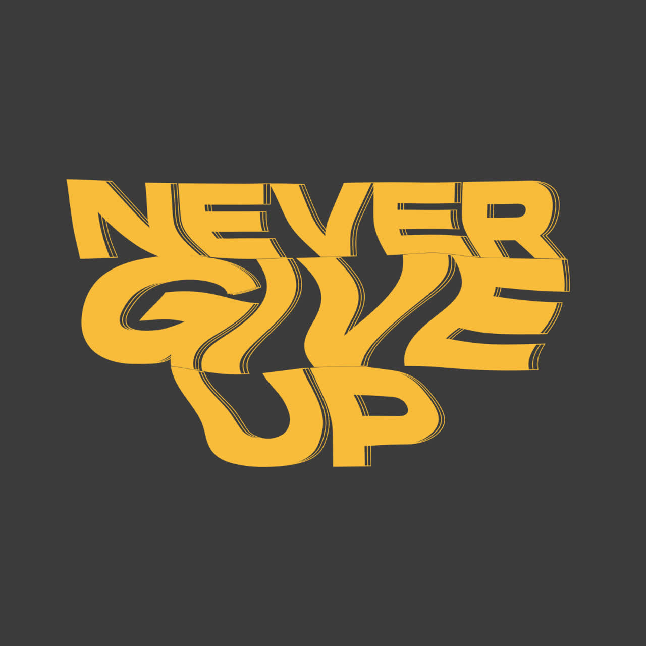 Never Give Up Motivational Graphic Design
