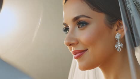 hermosa novia sonriendo al novio