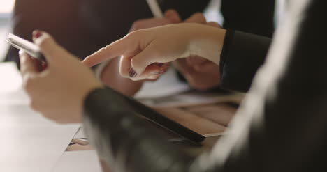 businesswoman using tablet computer