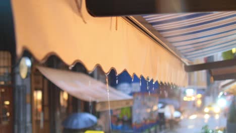 rainy night at a cafe