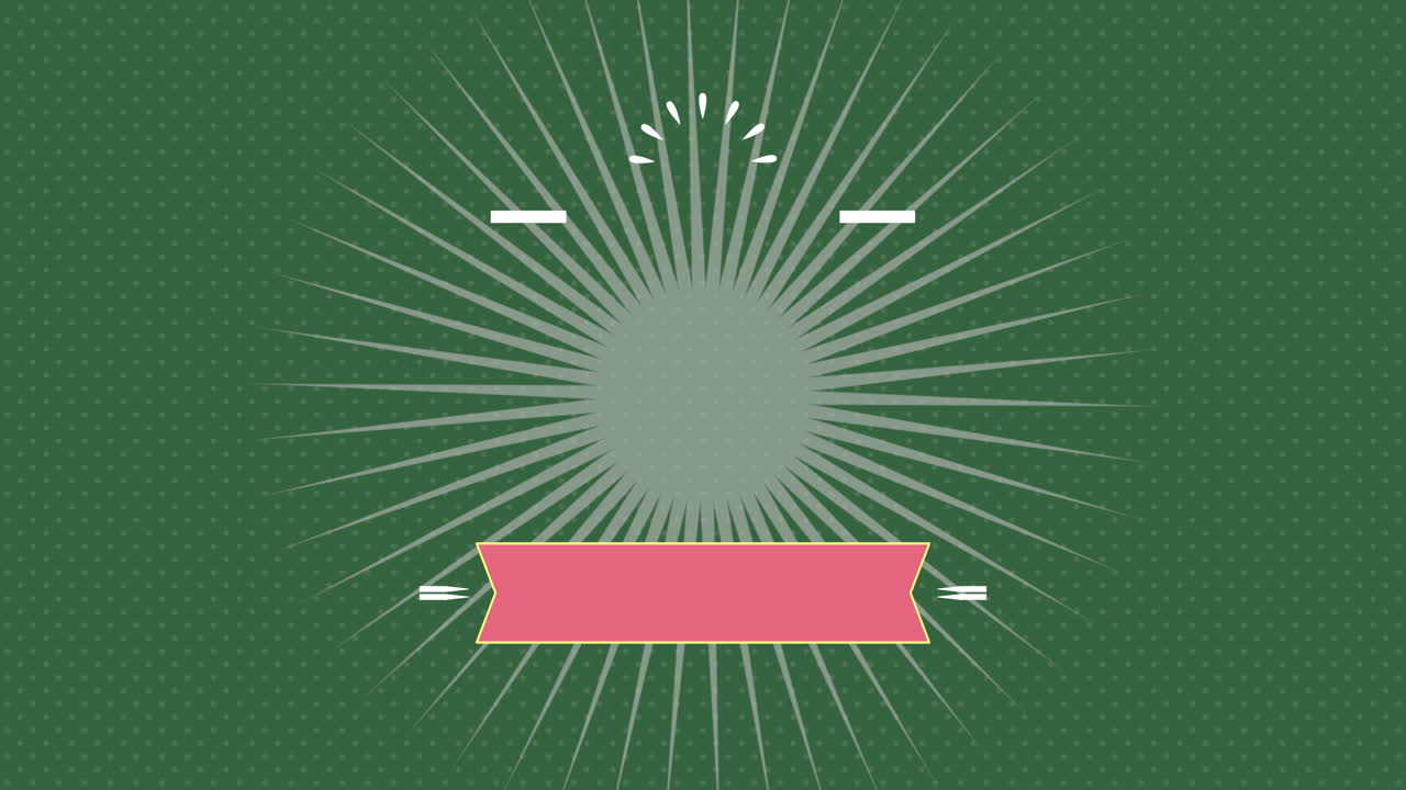 레트로 광선 및 녹색 질감에 리본