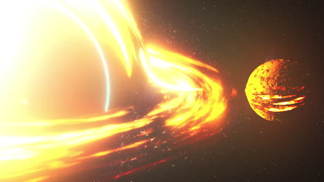 asteroid near a black hole