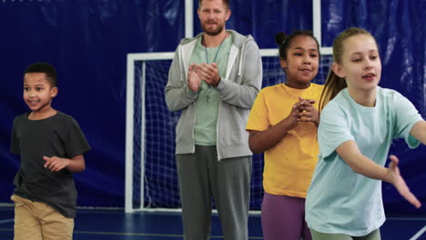 kids training indoors