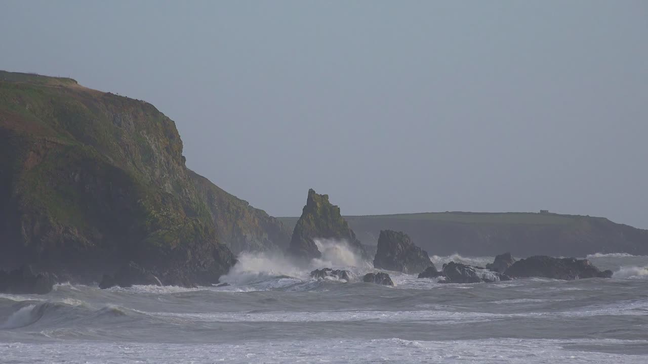 Atlantic storm south east coast of Ireland Waterford winter epic storm