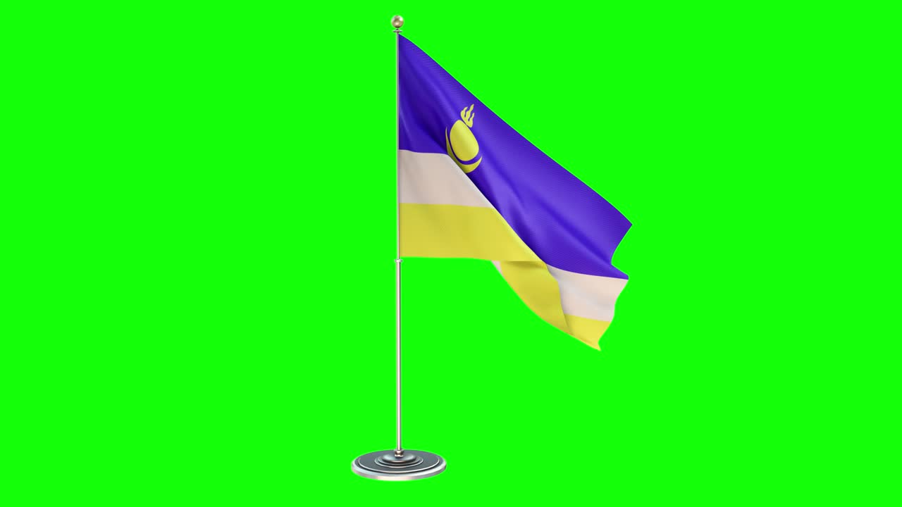 부리아티아 d 크로마 키 배경에 작은 발 기둥의 루핑 일러스트레이션