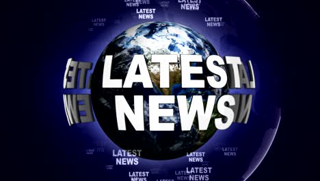 latest news text animation and earth, rendering, background, loop