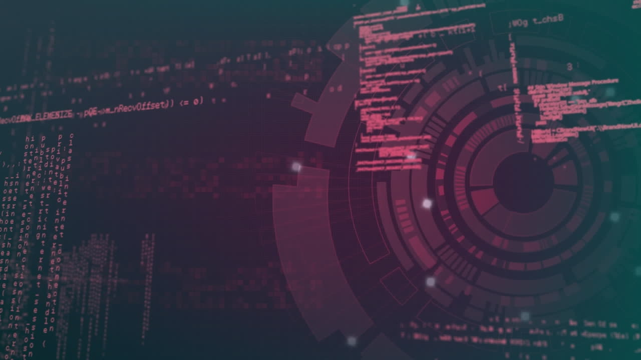 animación del escaneo del alcance y el procesamiento de datos sobre fondo negro