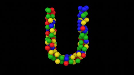 animación de juguete con letra de fuente u