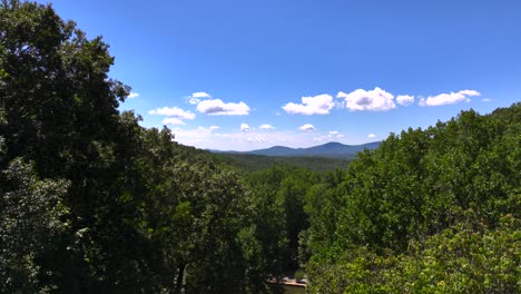 drone view of mountain and forest near dawsonville, georgia