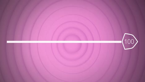 Animación-De-Porcentaje-Creciente-Sobre-Círculos-Concéntricos-Sobre-Fondo-Morado