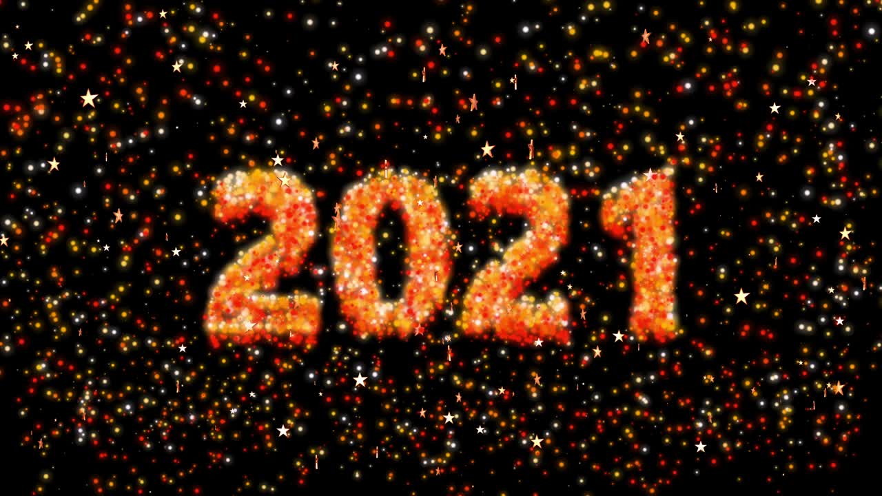 4k abstract loopable 2021 año nuevo y fondo de nieve