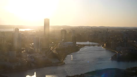 cityscape at sunset