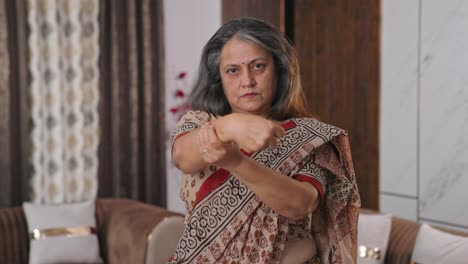 Indian-old-woman-doing-exercise