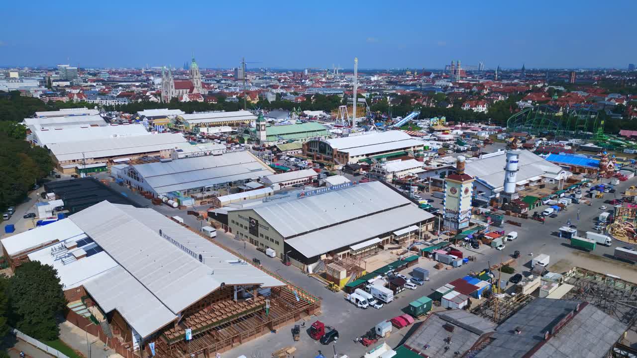 마법의 공중  ⁇ 보기 비행 theresienwiese 10월 축제, 개막 전  ⁇ 은 날