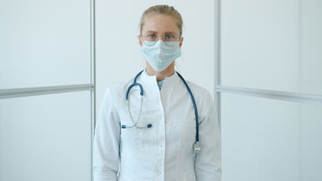 female doctor wearing protective gear
