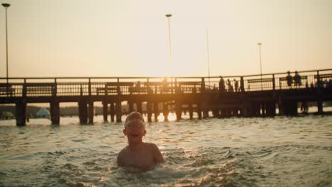 sunset swim at the pier
