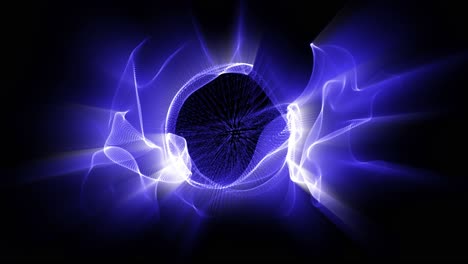 Ondas-Radiales-De-Brillo-De-Luz-Azul-Fractal-(bucle)