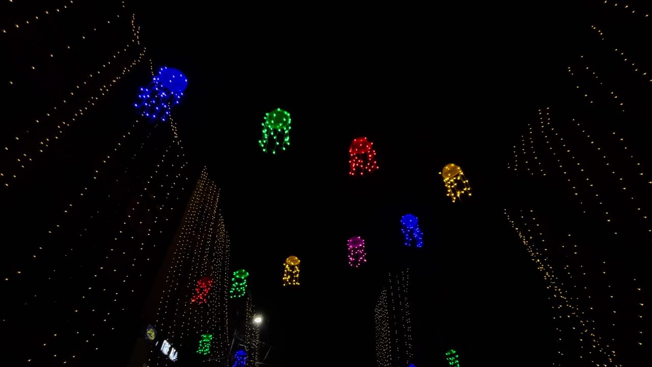 Kolkata is decorated with lights during Durga Puja.