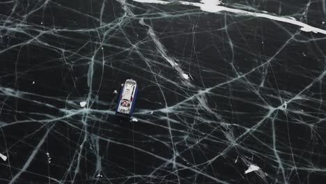 boat on a frozen lake