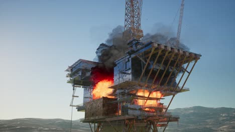 offshore oil and gas fire case or emergency case