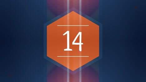 countdown timer with number 14 on a dark blue background