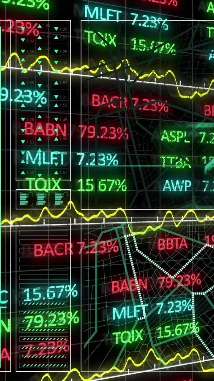 Animazione di sfondo nero su elaborazione dati.
