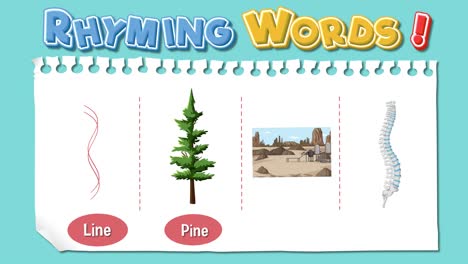 rhyming words educational worksheet
