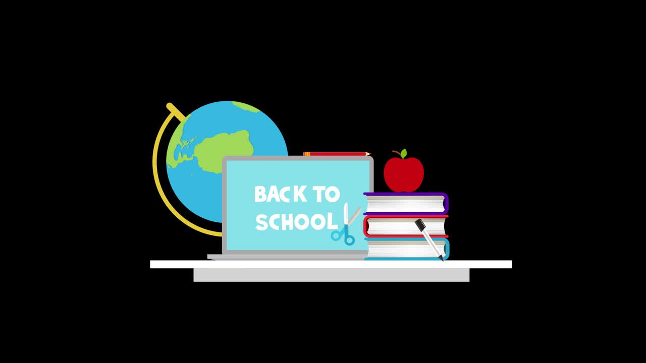 Premium stock video - Welcome back to school icon animation education ...