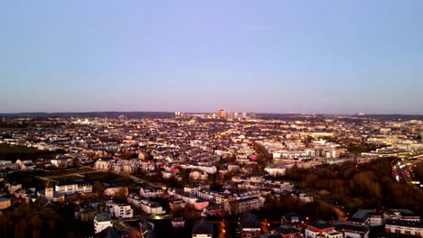 timelapse aerial drone shot  over luxembourg city center