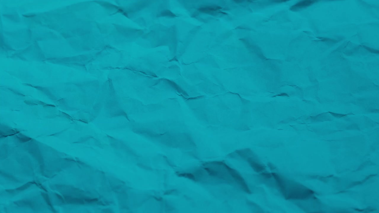 Cyan Real Stop Motion Real Crinkled Paper Texture. Organic, tactile texture is perfect for overlays, transitions, or as a background for sketchy typography and hand-drawn animation