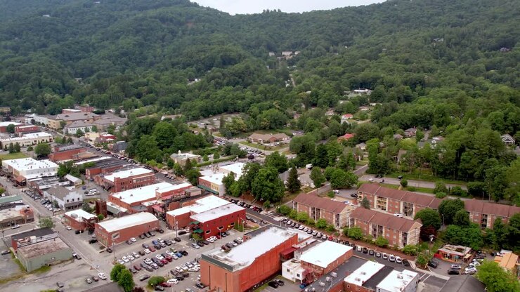 ritiro aereo sopra la città di boone nc, carolina del nord