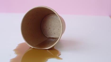 spilled coffee from paper cup
